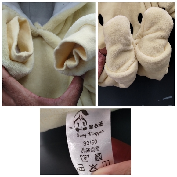 Jong Mingyao Winter Baby Bear Onesie Baby Fleece Snowsuit Jumpsuit Hooded Footie - Picture 5 of 15